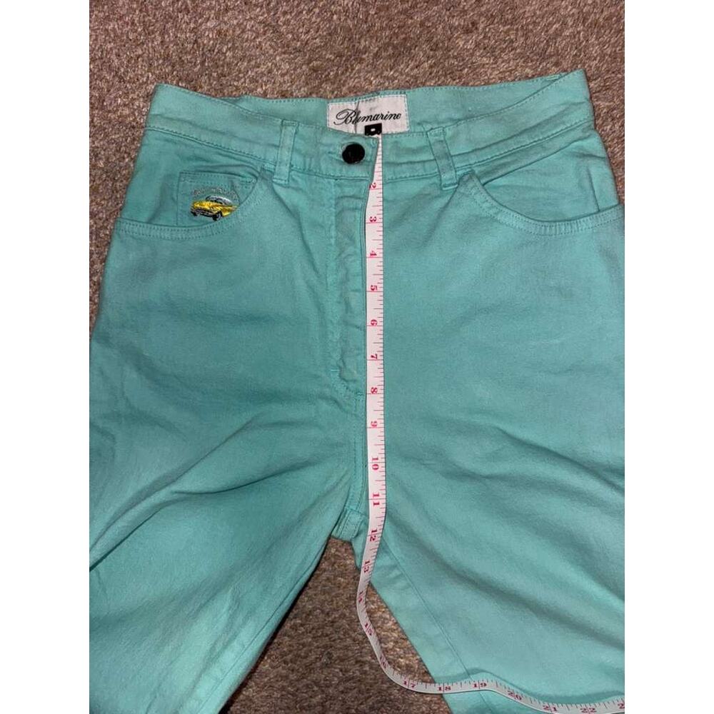 Blumarine Jeans Vintage Car Women's Turquoise Denim Pockets Straight - 26X31.5 - Picture 11 of 11